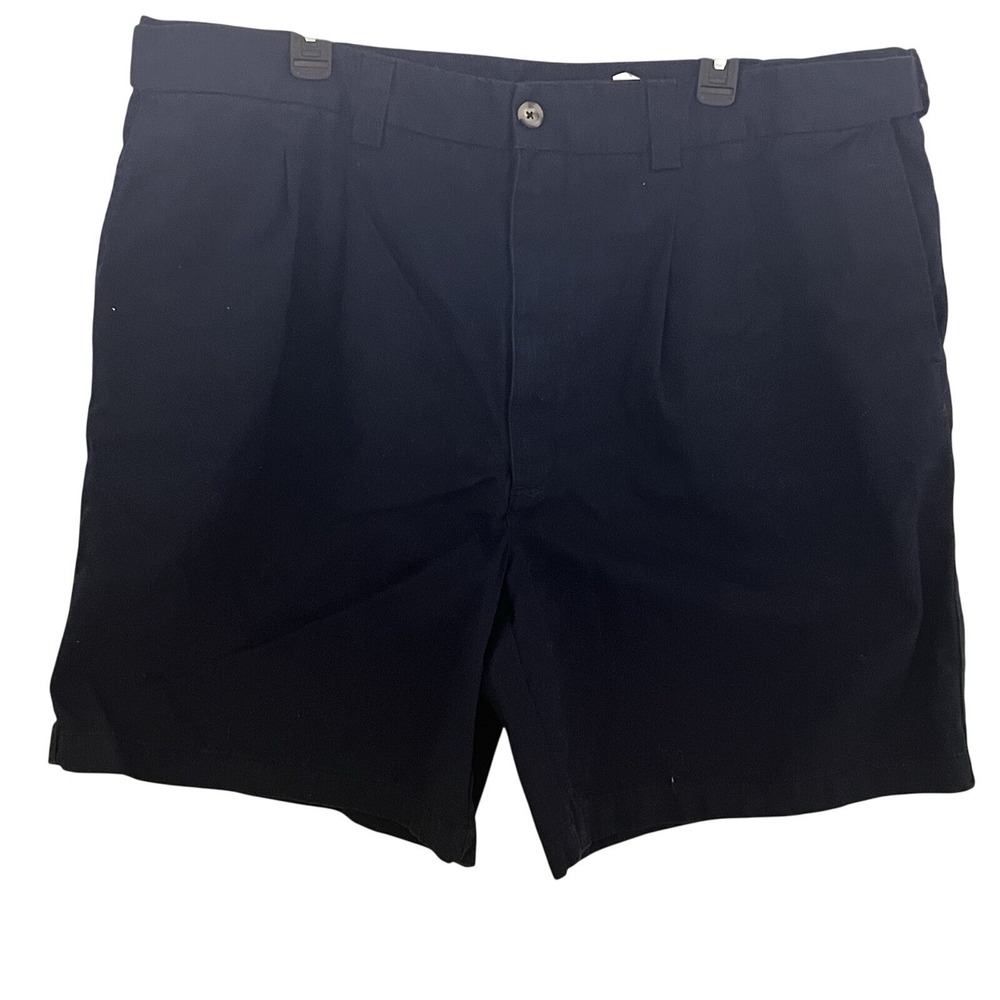 Harbor Bay Mens Navy Blue‎ Pleated Classic Fit Cotton Shorts Size 44